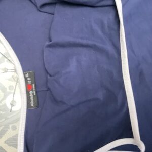 Navy Blue romper with White Trim